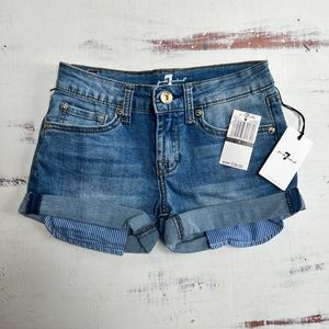 NWT! 7 For All Mankind Girls Size 8 Cuffed Jean Shorts